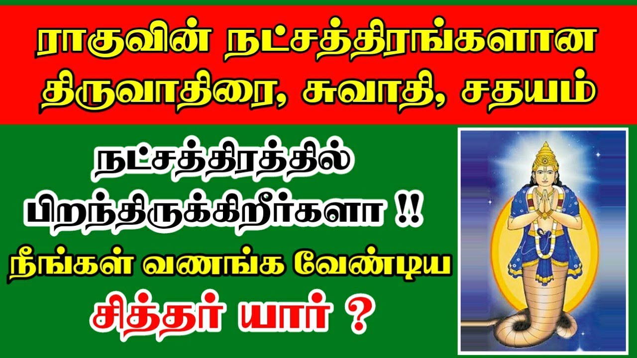 ராகுவின் நட்சத்திரத்தில் பிறந்திருந்தால் நீங்கள் வணங்க வேண்டிய சித்தர் யார் | Siddhar Valipadu