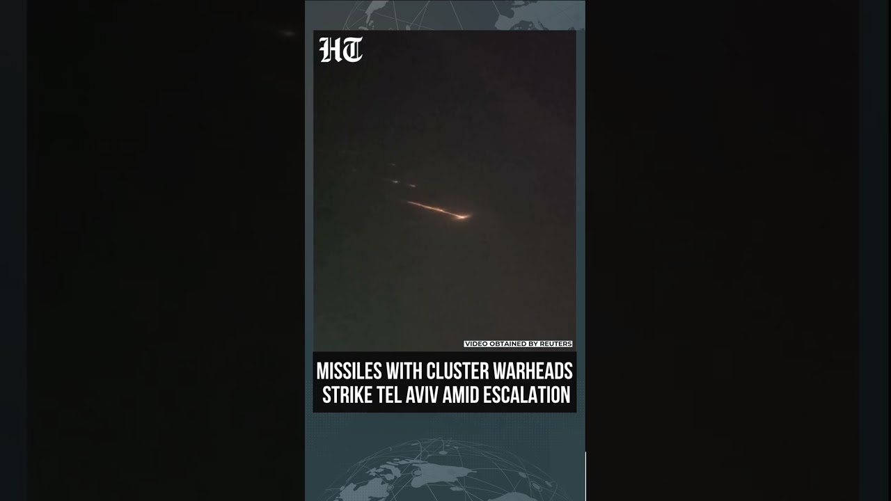 Cluster Warhead Missiles Fly Over Tel Aviv as Iran Launches Retaliatory Strikes | #shorts