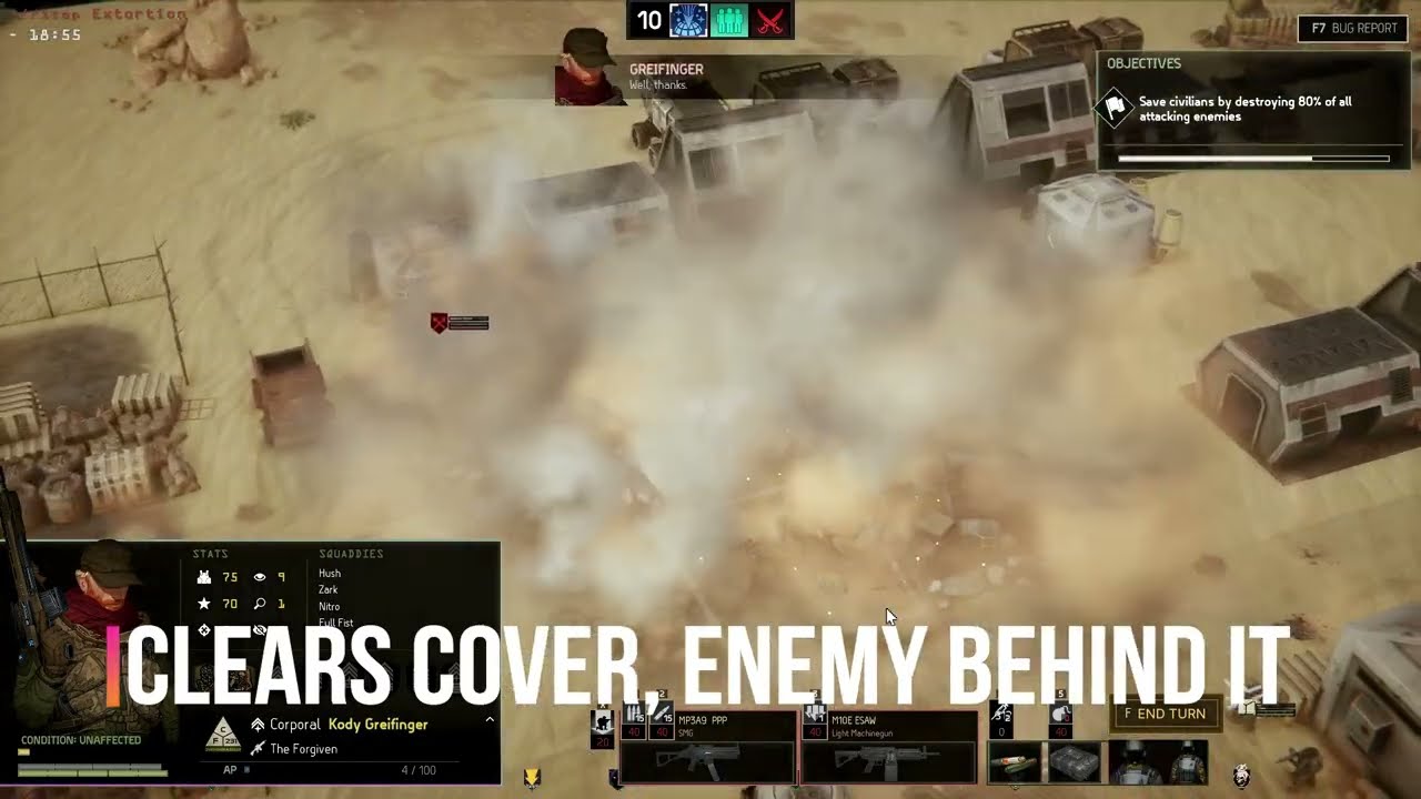 MENACE (PC game demo) Explosive Charge tips video