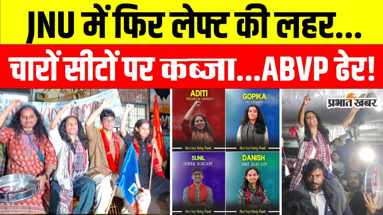 JNU Election 2025 Result: लेफ्ट यूनिटी की बड़ी जीत, चारों सीटों पर कब्जा... ABVP की करारी हार