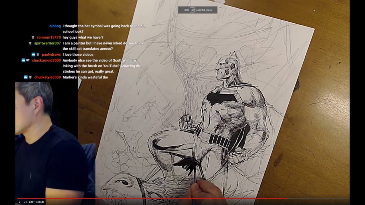 BATMAN PINUP! (part 1) Art Stream with Jim Lee
