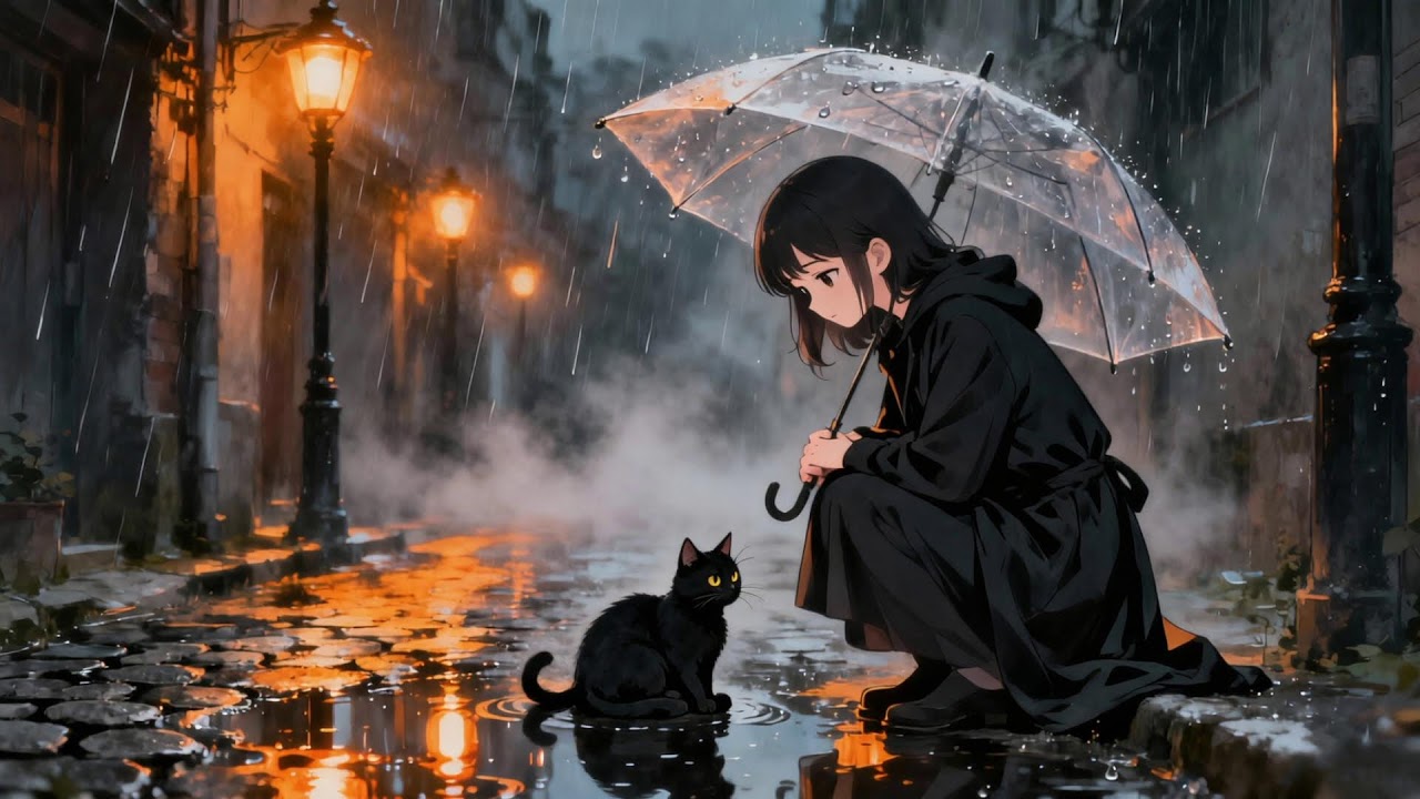 🔴 Cozy Rain & Thunder Ambience 🌧️🔥 Relaxing Music for Sleep, Study & Stress Relief [24/7]