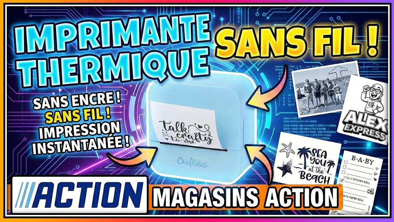 Mini Imprimante thermique SANS FIL à 15 € chez Action 😱  Test complet