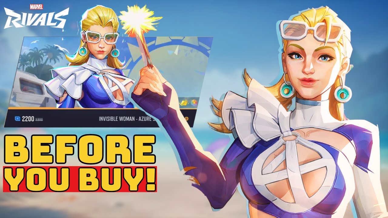 Invisible Woman Azure Shade Skin Showcase | Before You Buy - Marvel Rivals