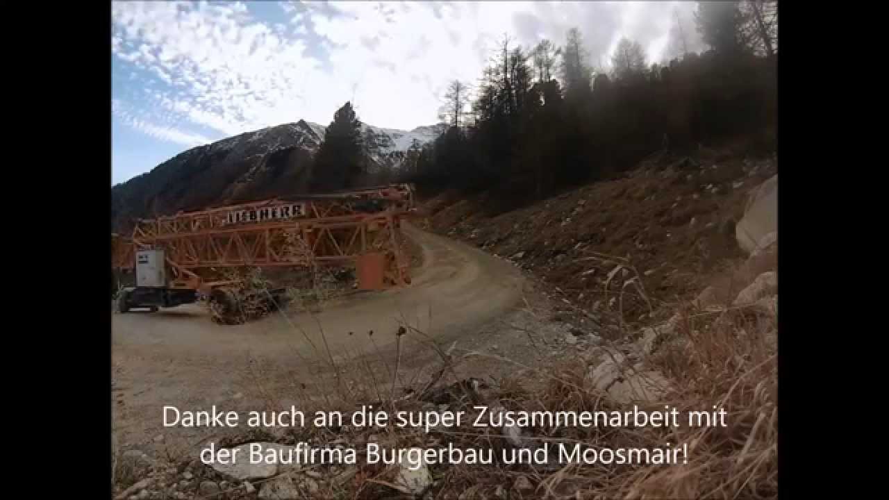 Kran-Abmontage Liebherr 34K, Edelrauthütte - Smontaggio gru Liebherr 34K, Rifugio Ponte di Ghiaccio