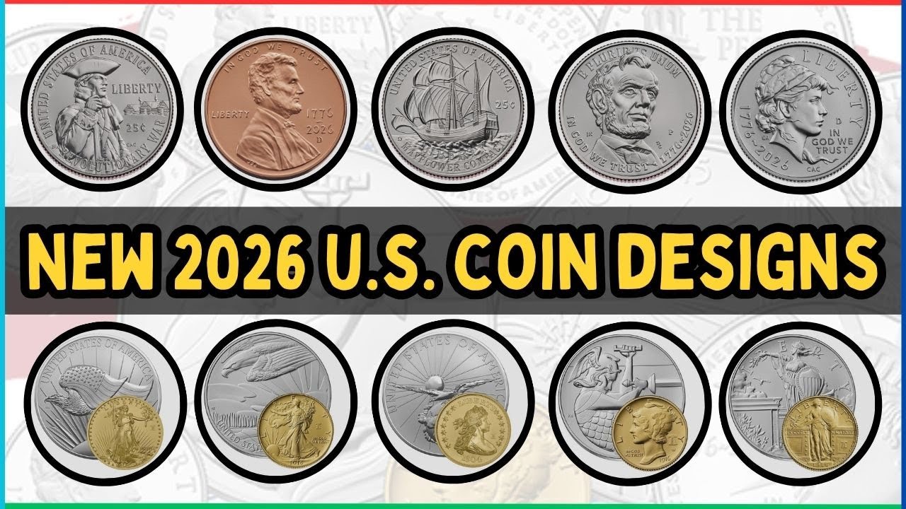 Внимание! Новые дизайны монет 2026 года уже здесь! 9 новых монет к 250-летию.