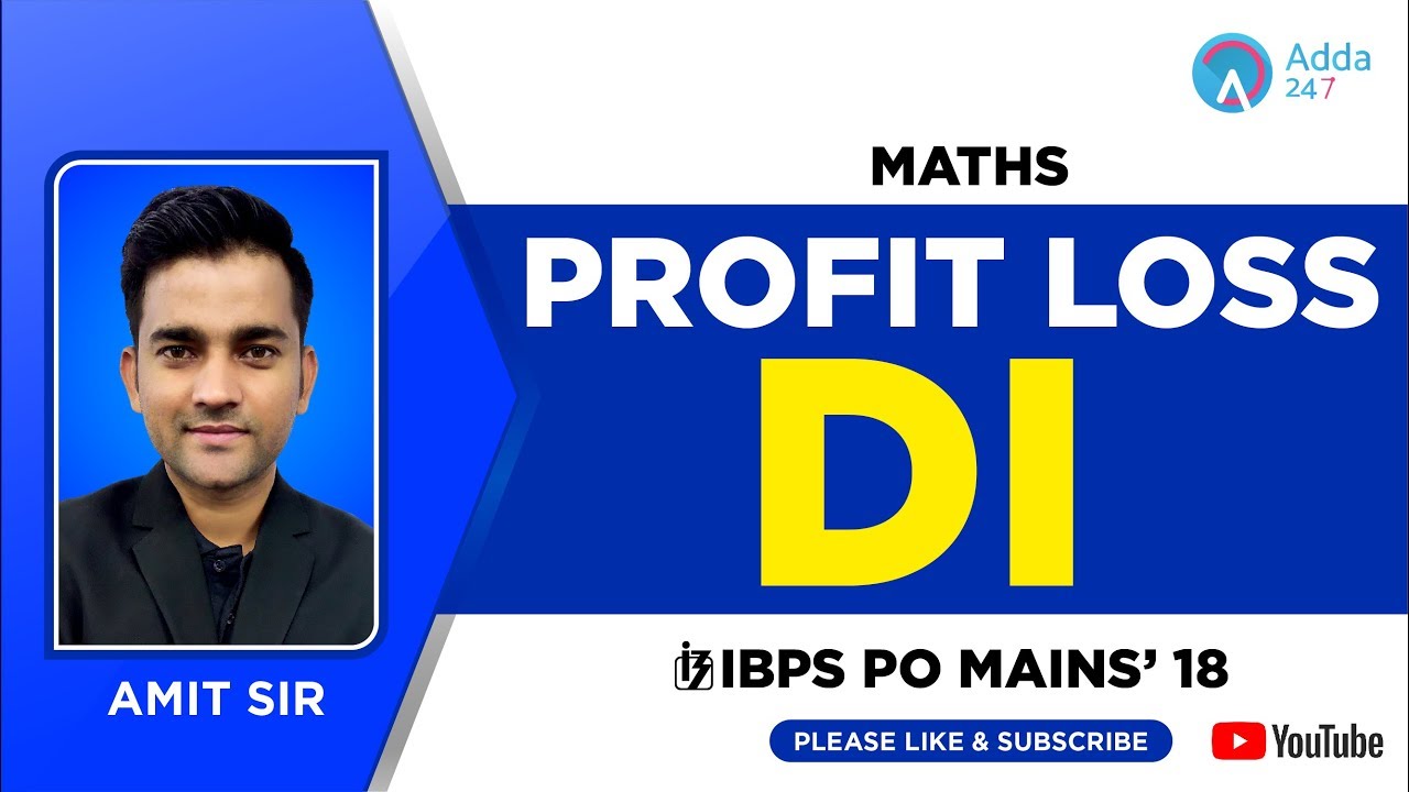 I.B.P.S PO MAINS | Profit loss D.I | AMIT SIR