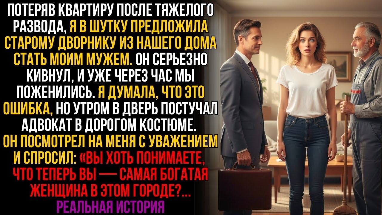 В шутку позвала дворника замуж  Утром мы женаты  А