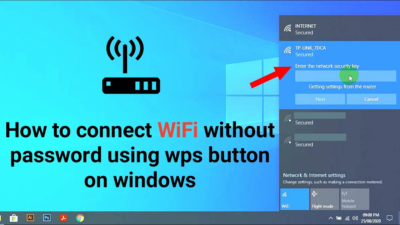 How to connect WiFi without password using wps button on PC