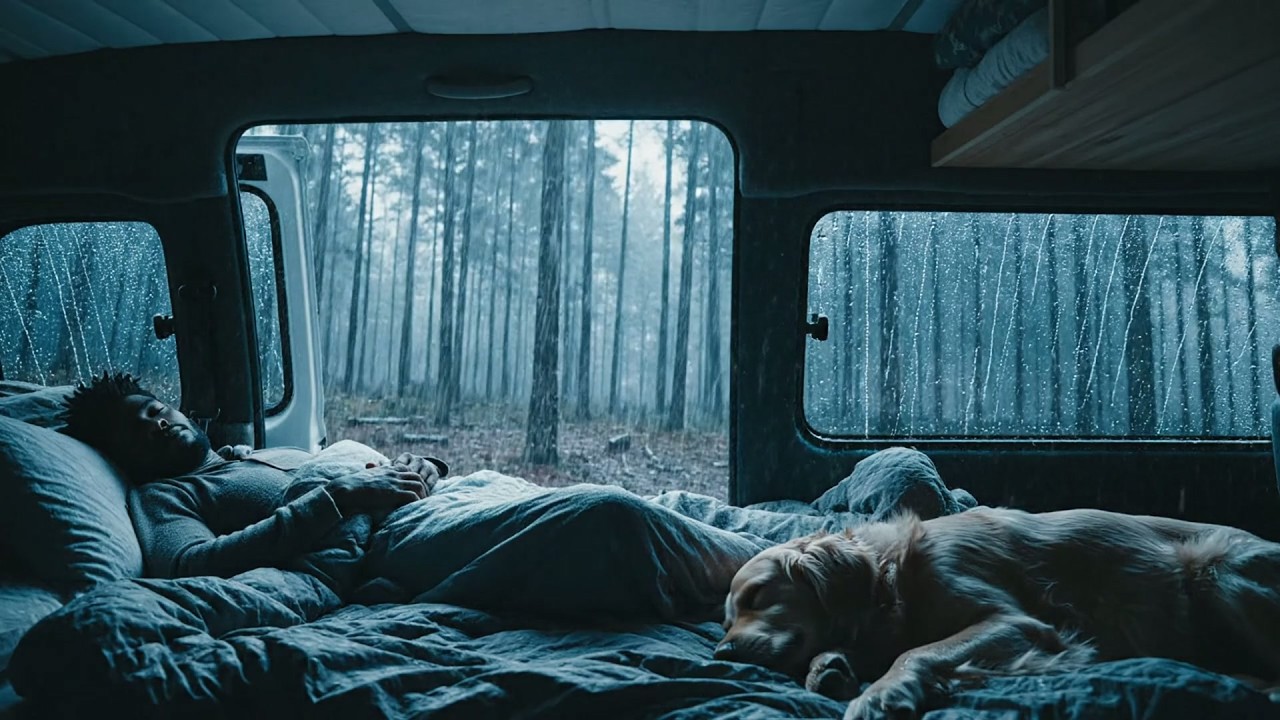 Sonidos de Lluvia Pacíficos junto a la Ventana de la Caravana – Alivio del Insomnio Garantizado