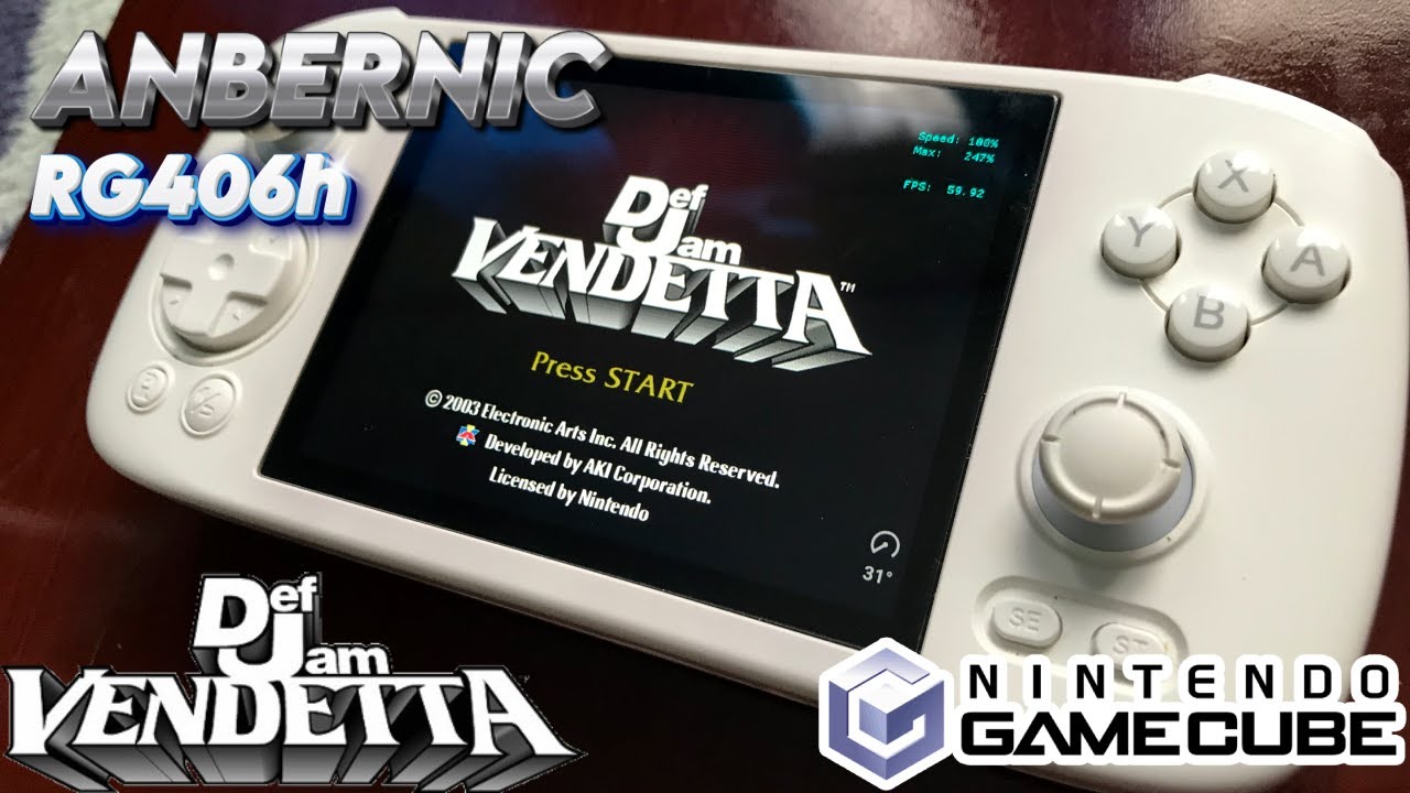 Anbernic RG406H /RG556 : Test Def Jam Vendetta (Gamecube) / Dolphin/