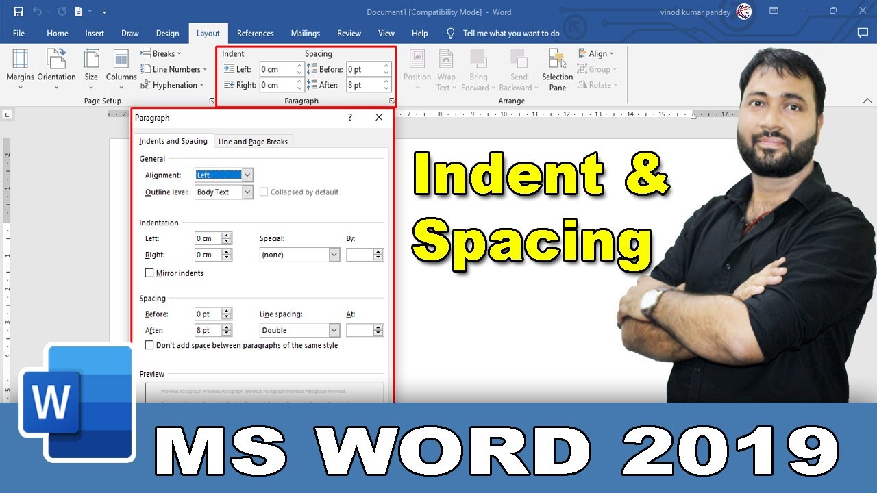 Use of Hanging Indent,First Line Indent in ms word | Spacing in MS Word | Paragraph group in Layout