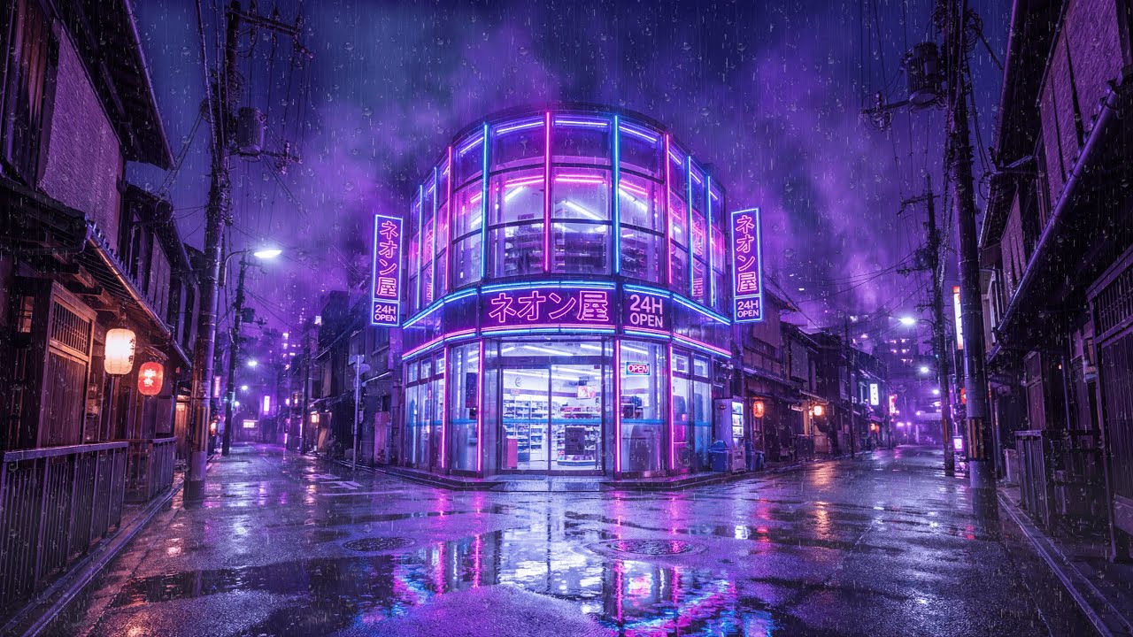 Lofi Rainy Nights – Lonely Neon Streets After Dark | 4K