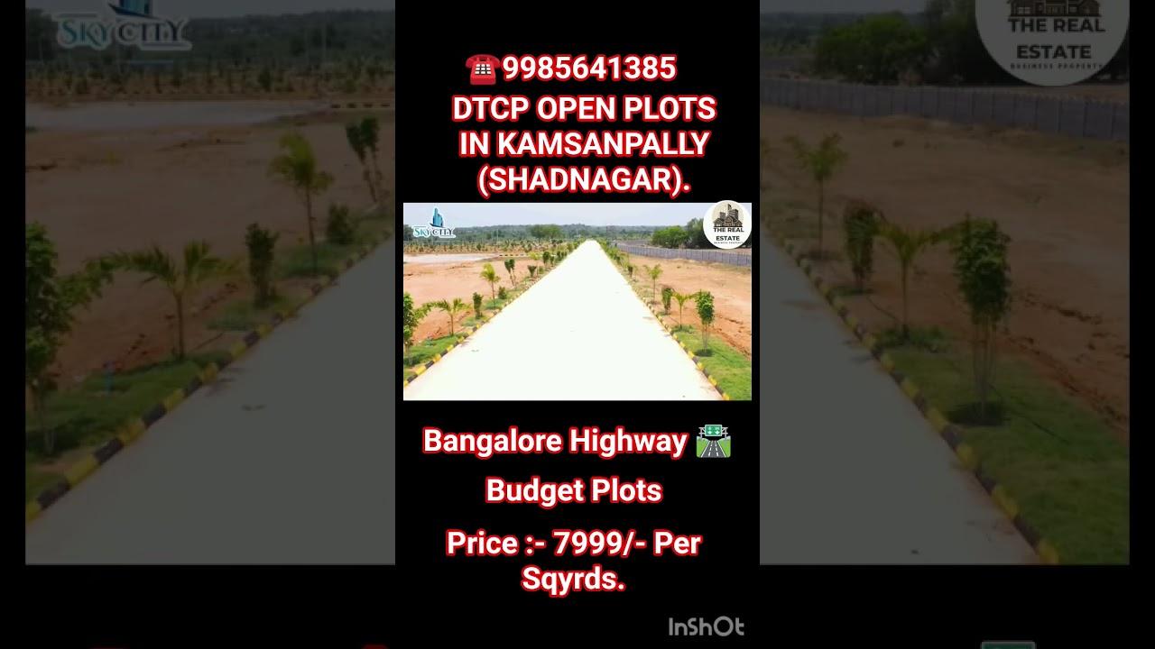DTCP OPEN PLOTS FOR SALE IN KAMSANPALLY (SHADNAGAR)| BANGLORE HIGHWAY 🛣️| Low Budget| #openplots |