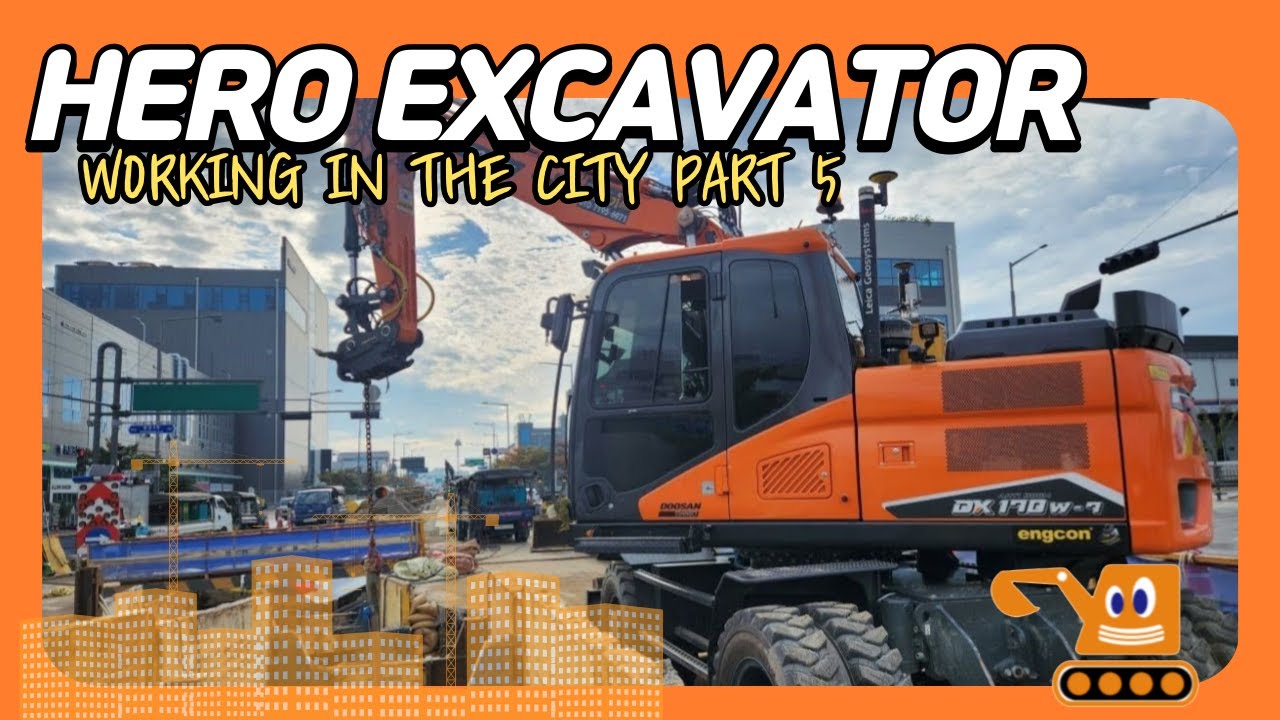 영웅건기 엥콘틸트로테이터(engcon tiltrotator)활용 지역난방900A도시가스400A 도로구간 작업 [PART.5]