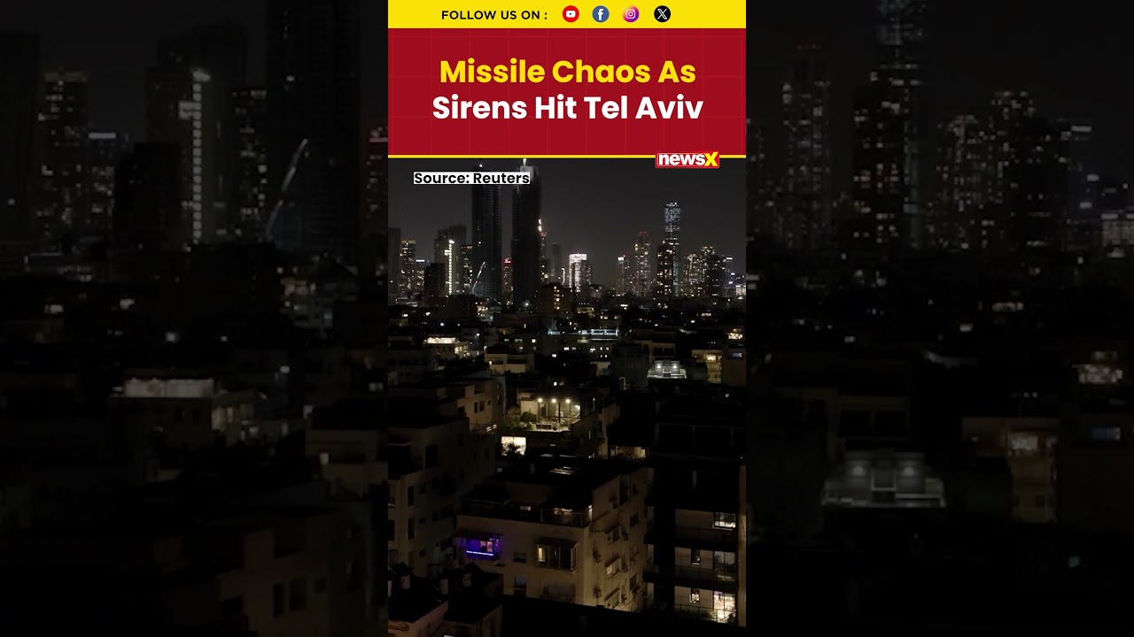 Tel Aviv Night Sky Explodes With Interceptions Amid Iran-Israel War #iranusisraelwar #viral #watch