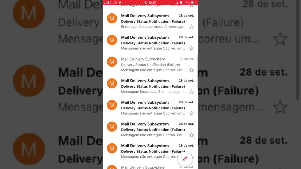 Mail Delivery Subsystem | alguem pode me ajudar?