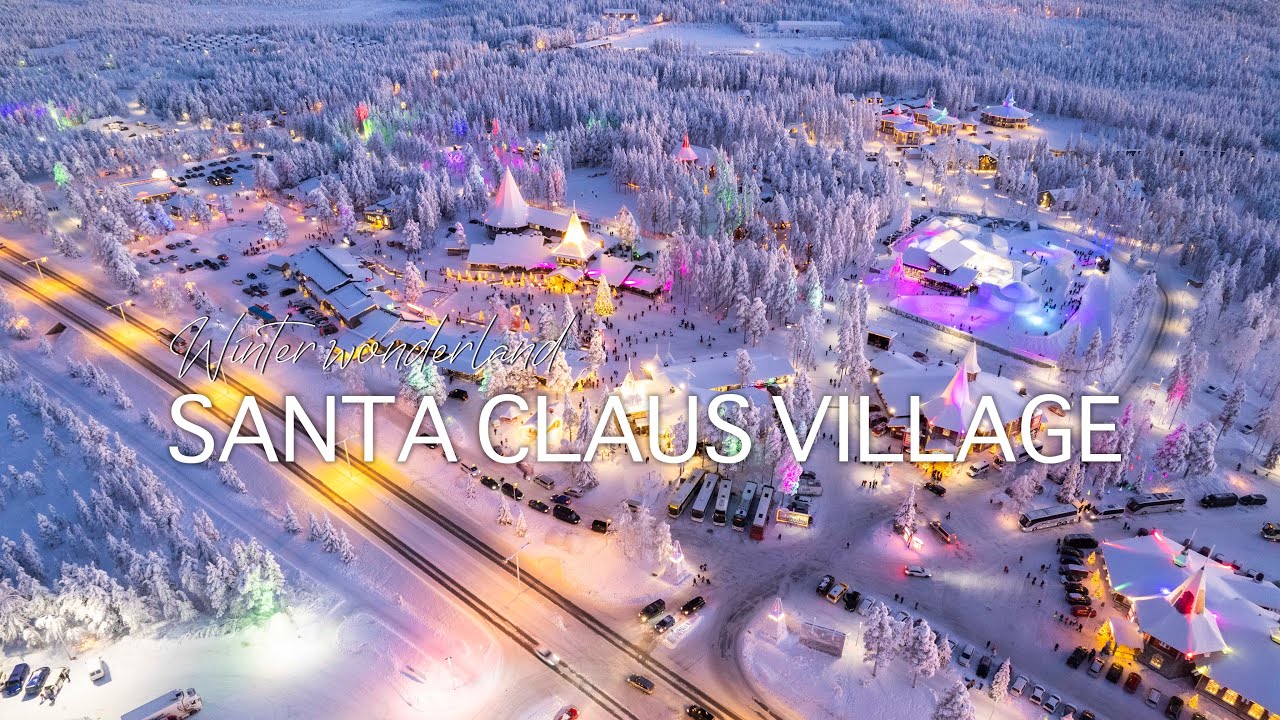 Winter wonderland - Christmas in Santa Claus Village, Rovaniemi | Drone | Cinematic