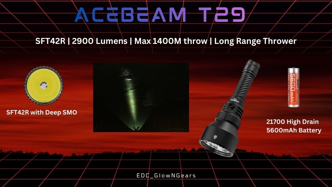 New Release | Acebeam T29| SFT-42R| Max 2900 lumens| 1400mt Max| Long Range Thrower @ACEBEAM