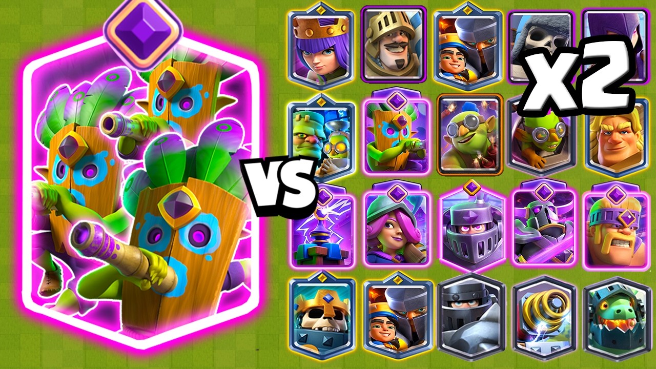TRIO de LANZADARDOS EVO vs TODAS LAS CARTAS x2 | Clash Royale