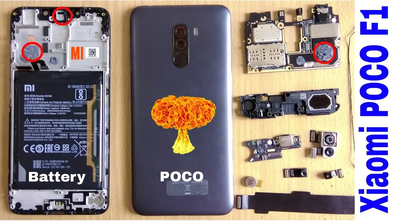 Xiaomi POCO F1 Teardown | Disassemble POCO F1 | Replacement Part, Display, Remove Battery Mi POCO F1
