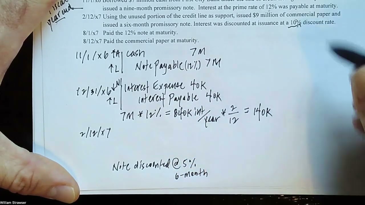 ACCT 3313 - Глава 13, часть 2 (Учет векселей к оплате, процентных и беспроцентных)