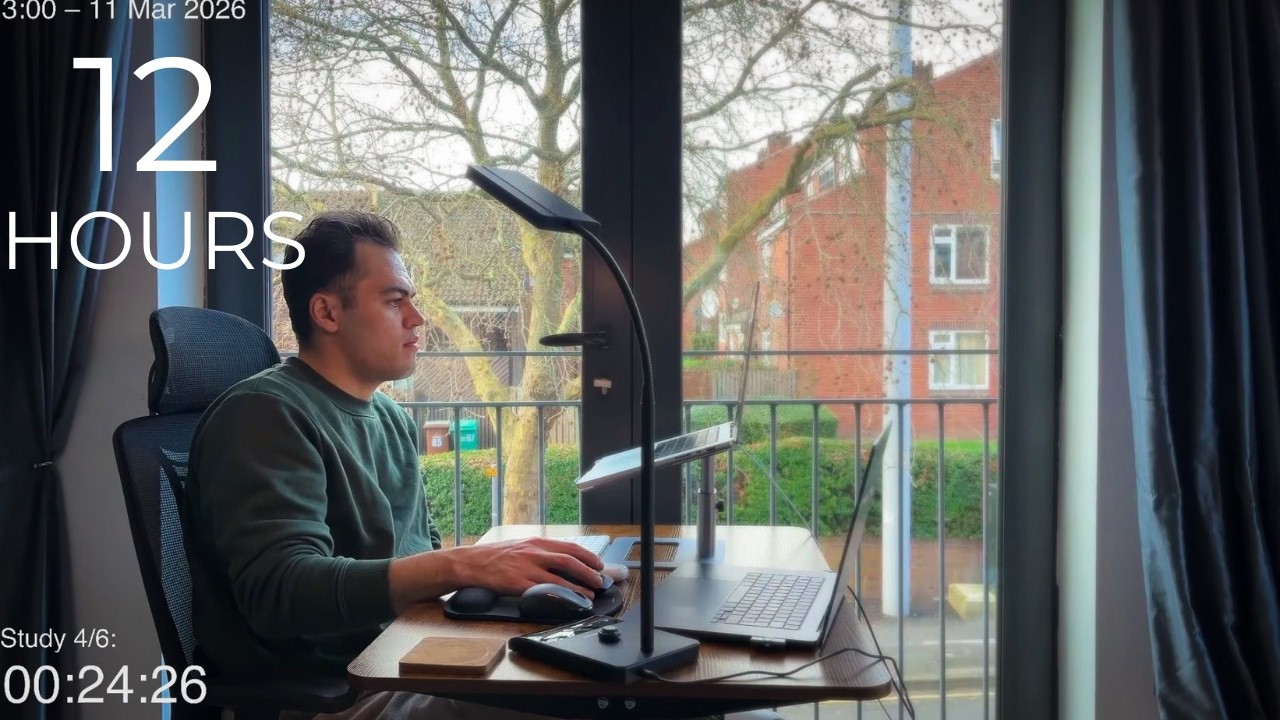 12-Hour LIVE Study With Me 🎓 | Cozy UK Ambience | Custom Pomodoro Timer | Deep Work Mode