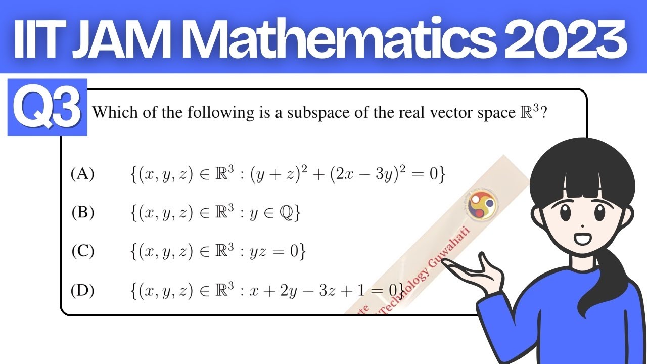 IIT JAM 2023 Mathematics Q3 | Subspace of R3 | Linear Algebra | Tamil Explanation | DK MathPrep