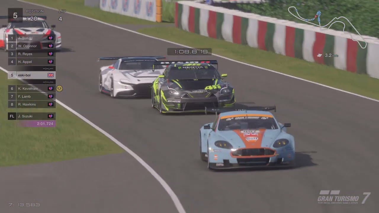 GR3 Asia vs Sophy AI at Suzuka