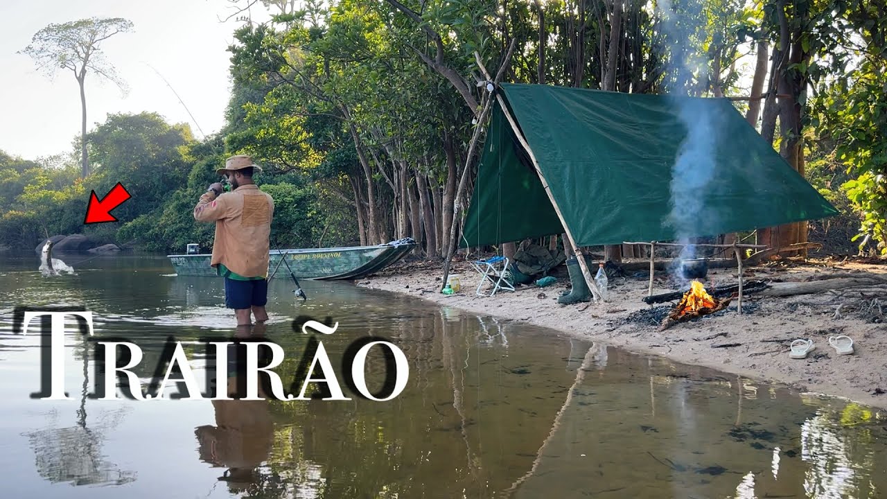 PESCARIA e ACAMPAMENTO com surpresa n&atilde;o muito AGRAD&Aacute;VEL ao AMANHECER, fiz FIL&Eacute; d&ecirc; TRAIR&Atilde;O, MATRINX&Atilde;