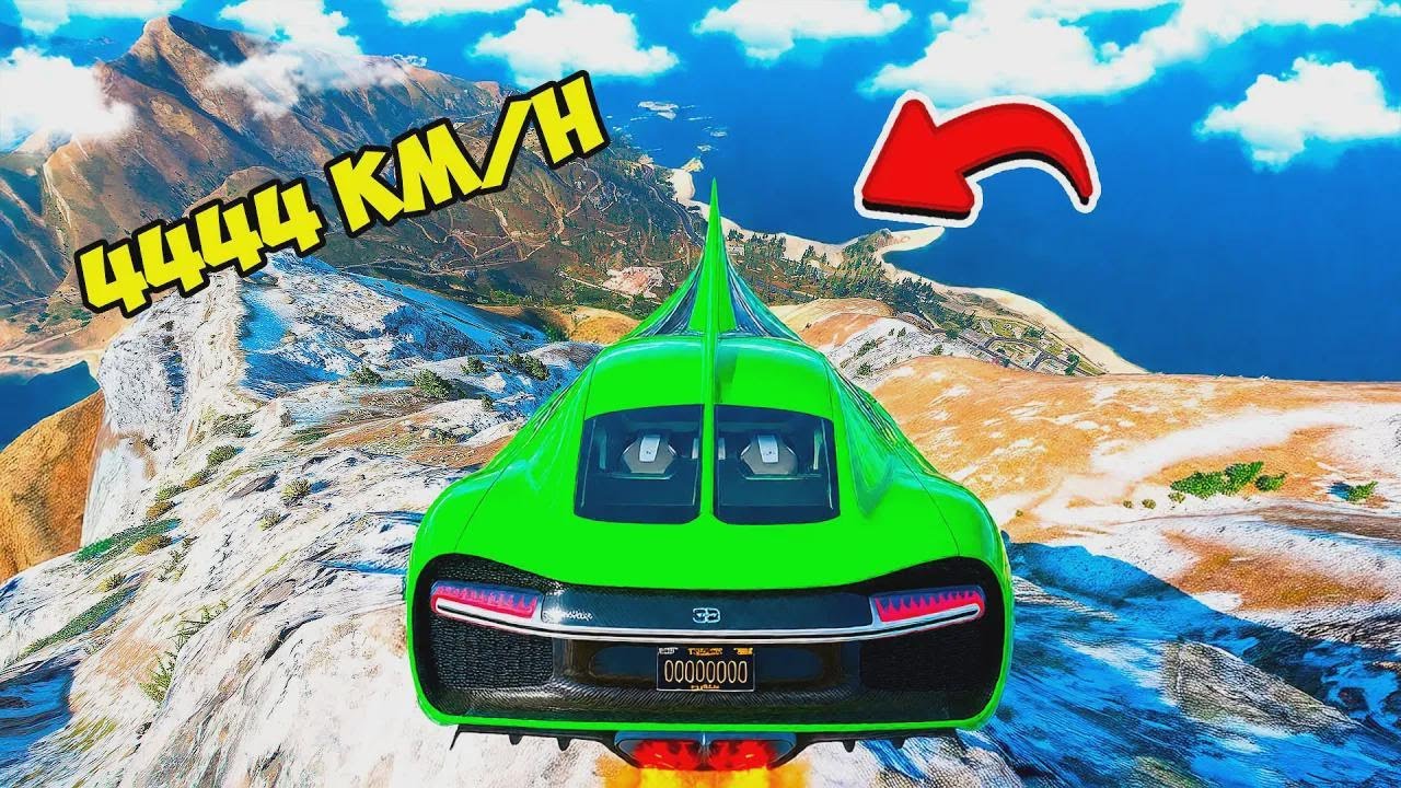 No Brakes Down a Mountain in a Stretch Bugatti Limo! GTA 5 Online Experiment