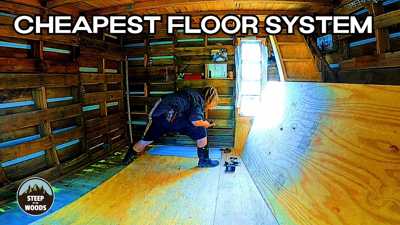 Building a Simple Floor that's Insulated & Waterproof - Tiny Pallet Tower House