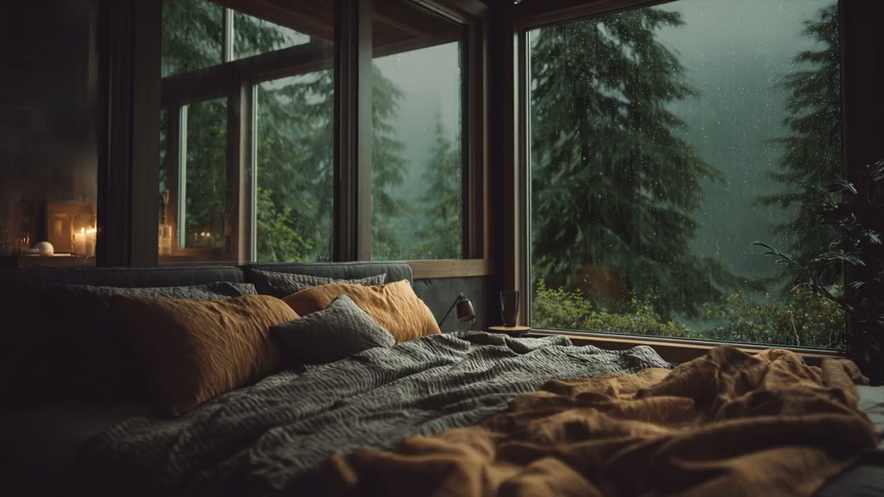 Soothing Night Rain Sounds for Deep Sleep, Meditation and Anxiety Relief Ambience
