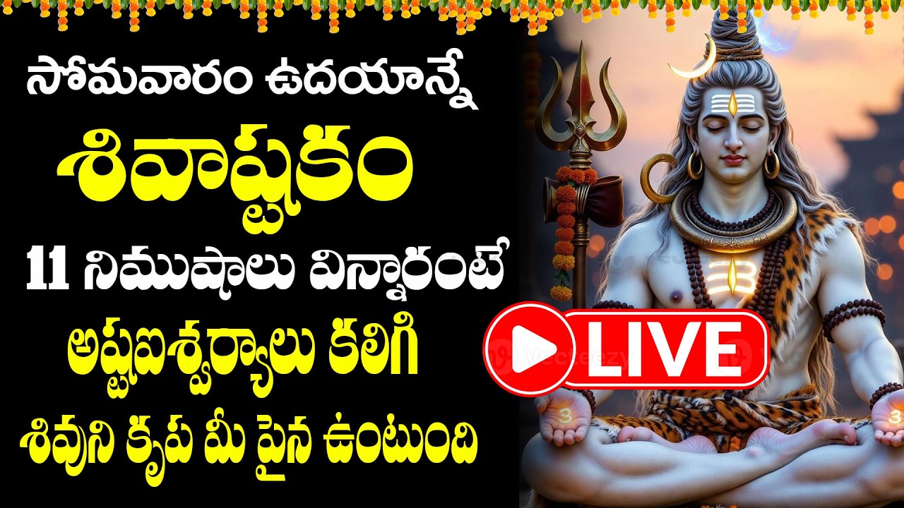 LIVE: సోమవారం శివాష్టకం వింటే అష్టఐశ్వర్యాలు కలిగి శివుని కృప మీ పైన ఉంటుంది   |  Swastik Devotional