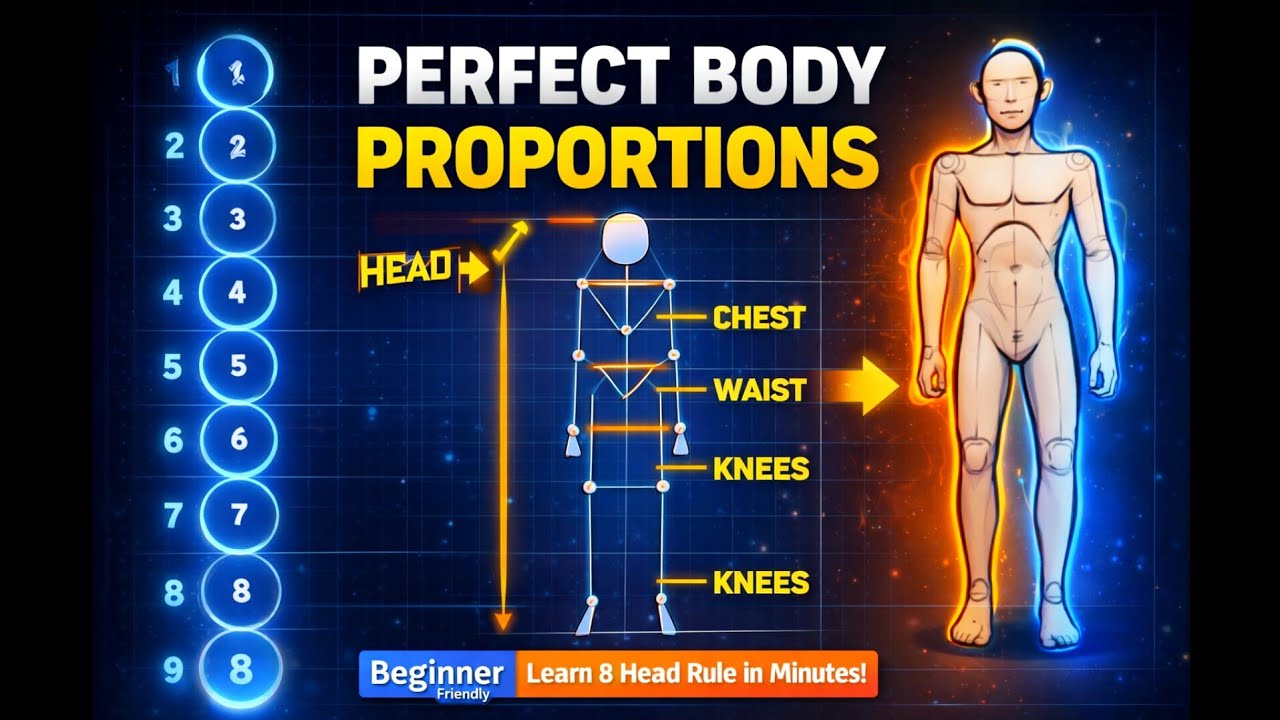 ✨ Human Body Proportion Drawing | Step-by-Step Figure Construction Guide ✏️