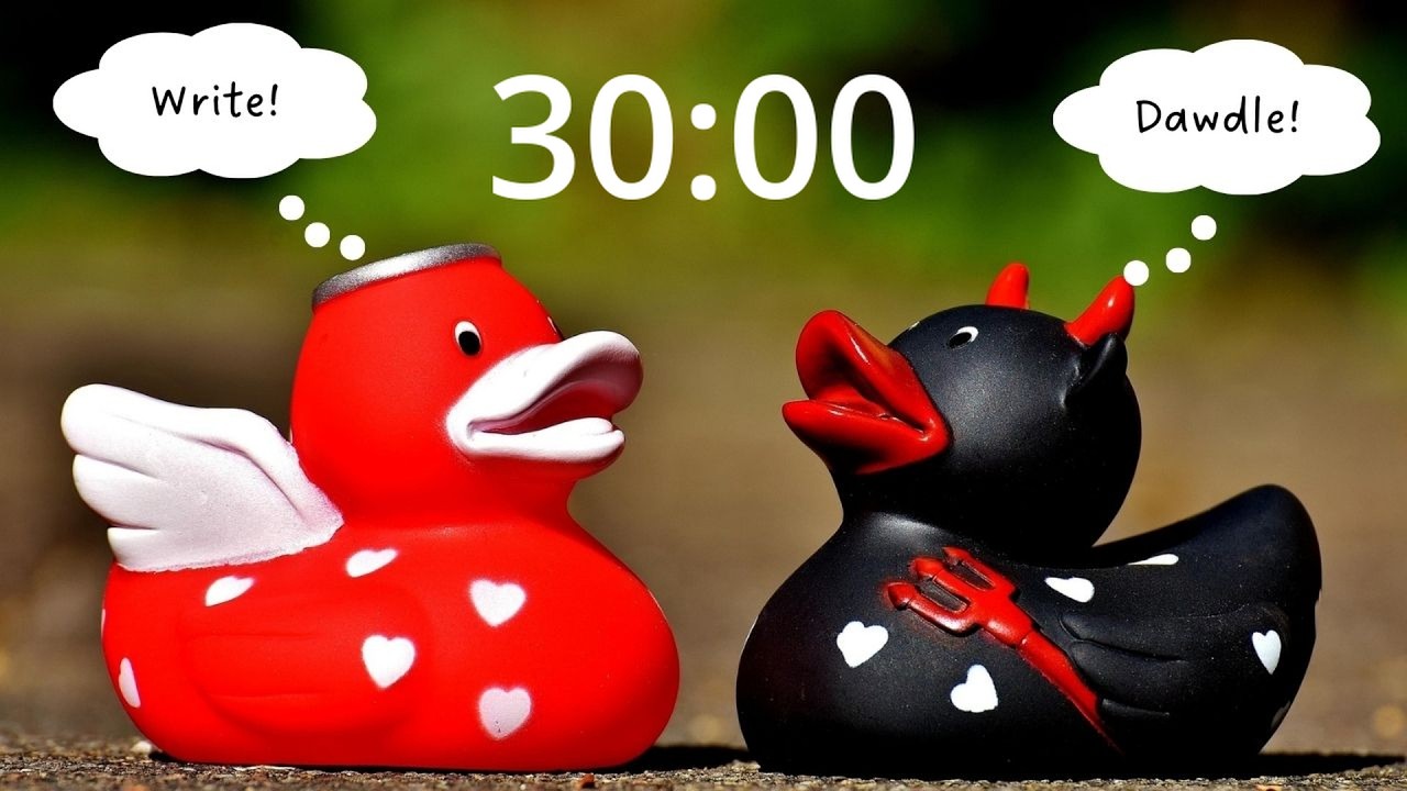 30 Min Rubber Ducky Timer for Focus, Writing, Studying, Working, & Reading (Squawk at end)