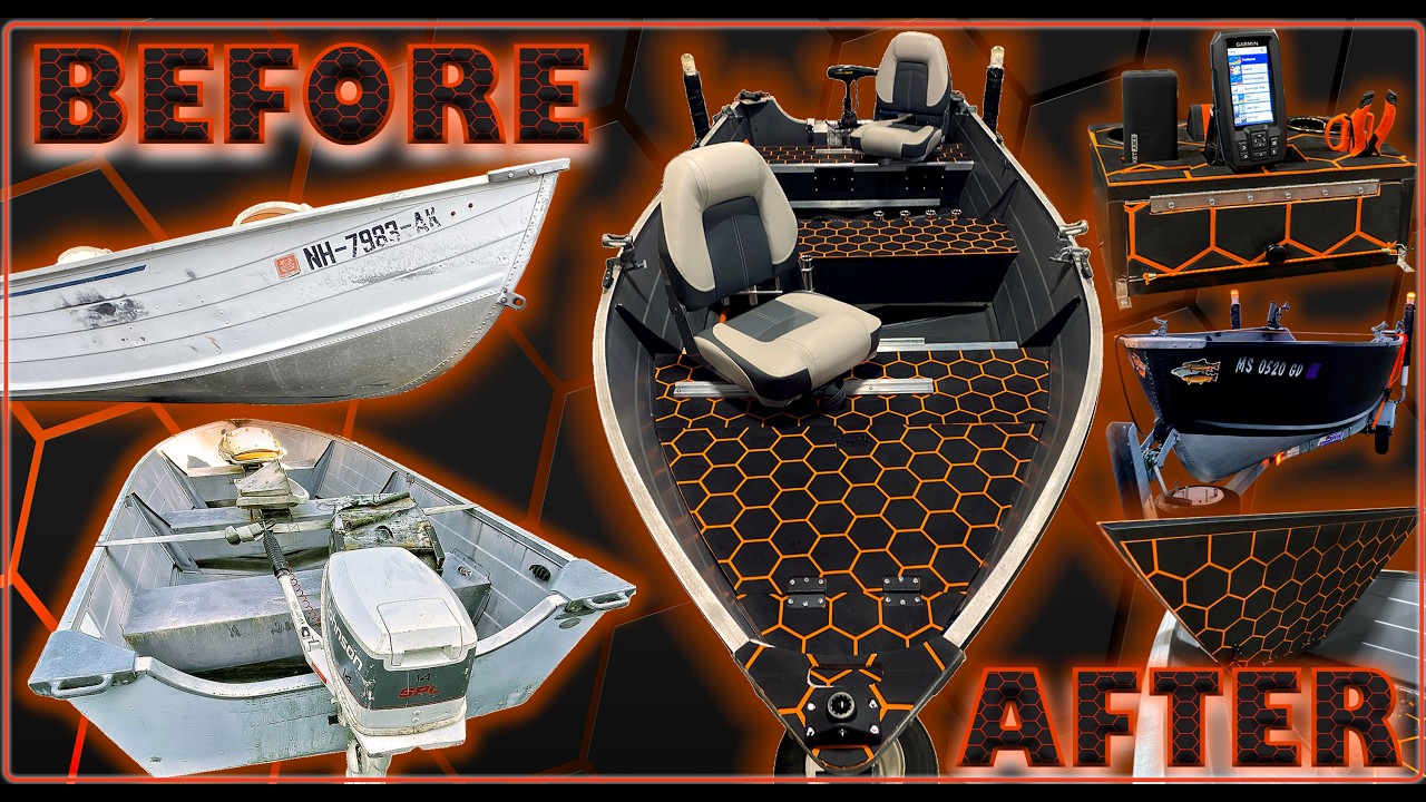 Before & After 14 foot Aluminum V Hull Boat Build, Modifications & Maiden Voyage