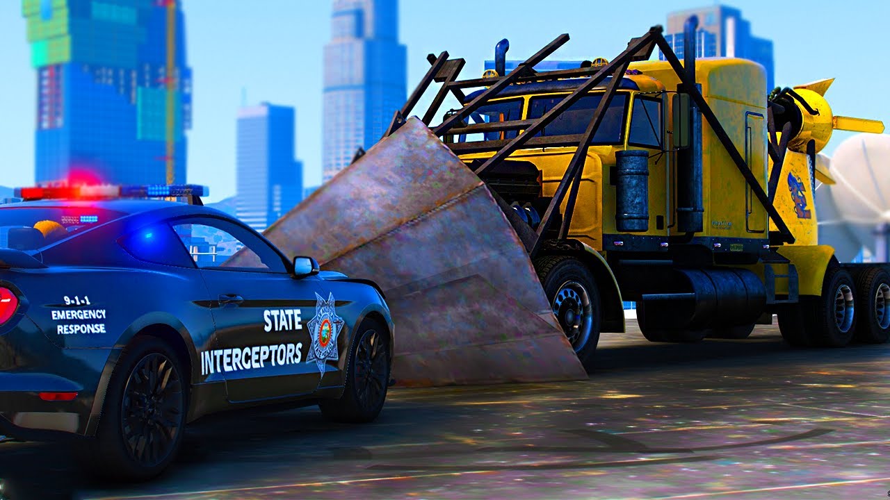 Jet Powered FLIP TRUCK Destroys Cops in GTA 5 RP