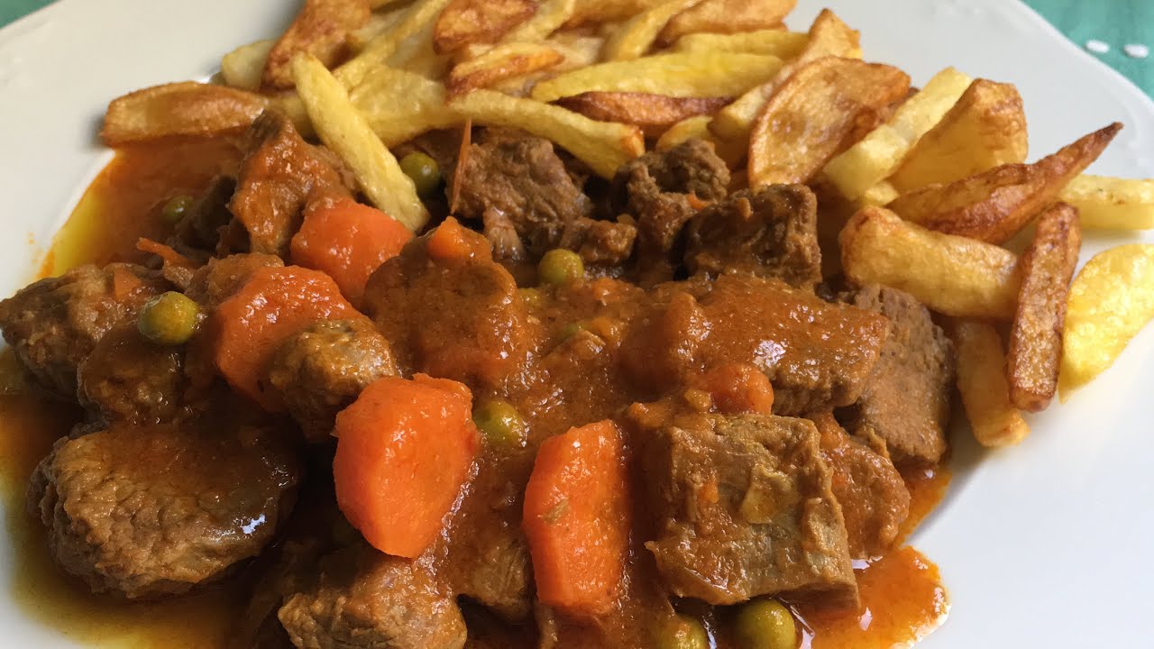 Estofado de carne de ternera en olla a presión