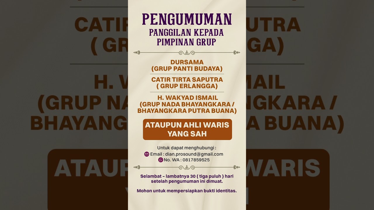 Pengumuman Panggilan Kepada Pemimpin Grup! #Pengumuman #DianRecords #shorts #shortsdianrecords