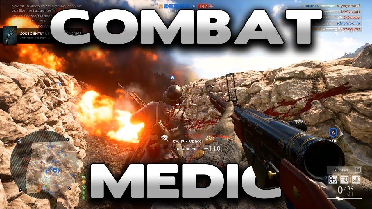 Battlefield 1 Combat Medic Farquhar, M1916, M1907, RSC 1917