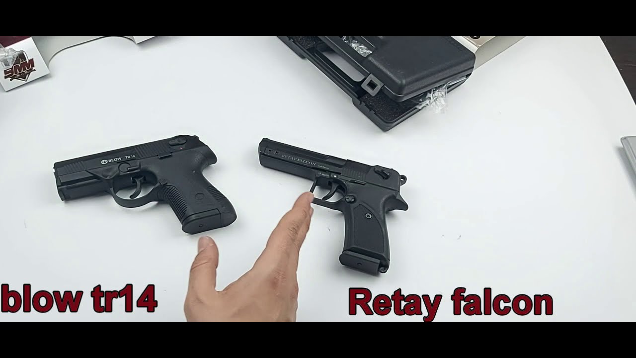 مقارنه مسدس صوت ريتاي فالكون و مسدس صوت بلو تي ار 14(BLOW TR14_ RETAY FALCON) من محل 9 ملي للاسلحه
