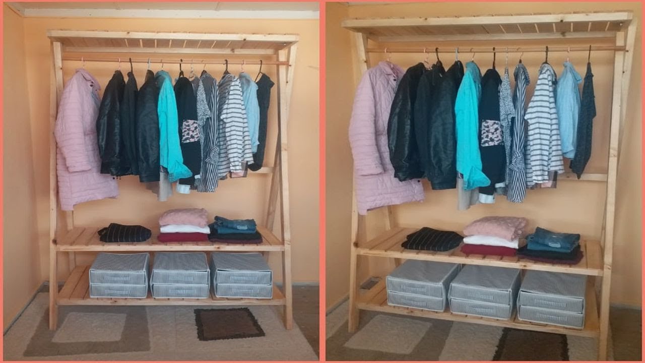 Making An Open Wardrobe From Pallets / Paletten Açık Elbise Dolabı Yapımı/ Clothes Organizer Palette