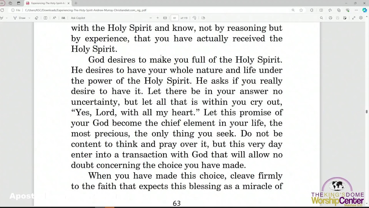 Experiencing the Holy Spirit-book by Andrew Murray