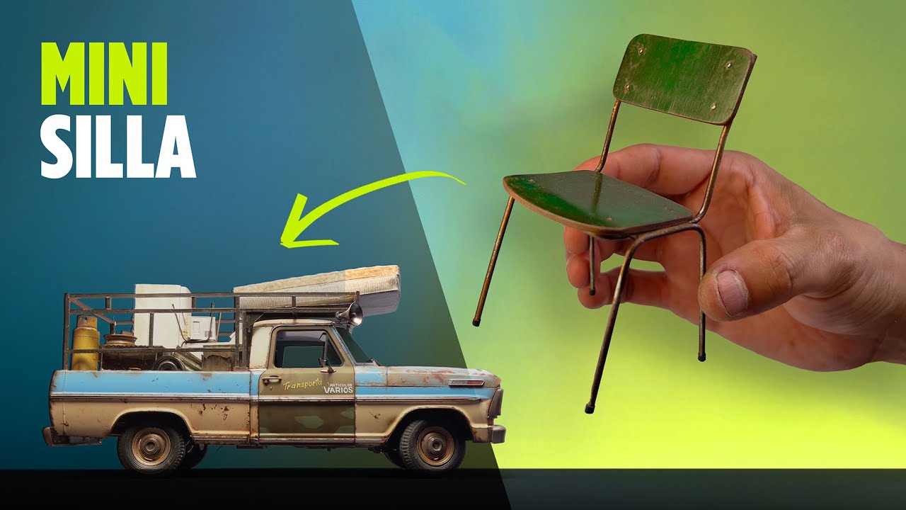 Cómo hacer una SILLA OXIDADA en miniatura | DESCARGA la plantilla 🪑  | Escala 1:8