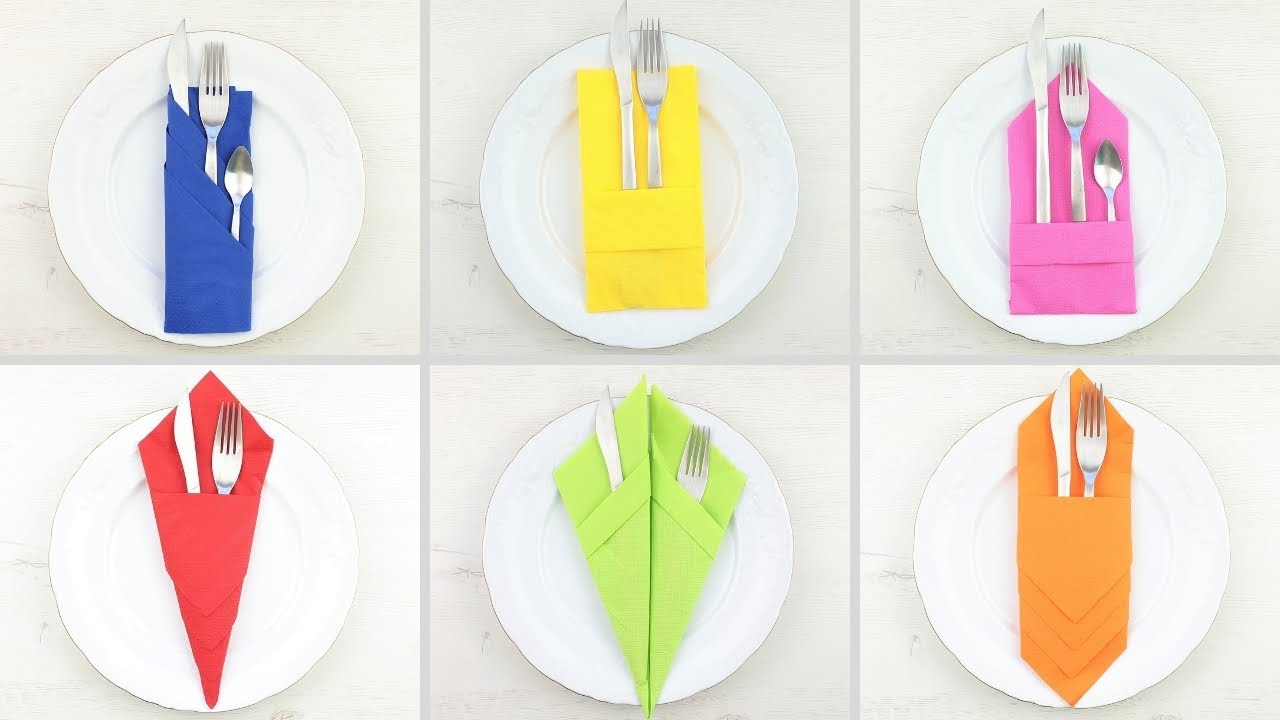 Doblar servilletas para meter cubiertos. ¡Fácil y original!