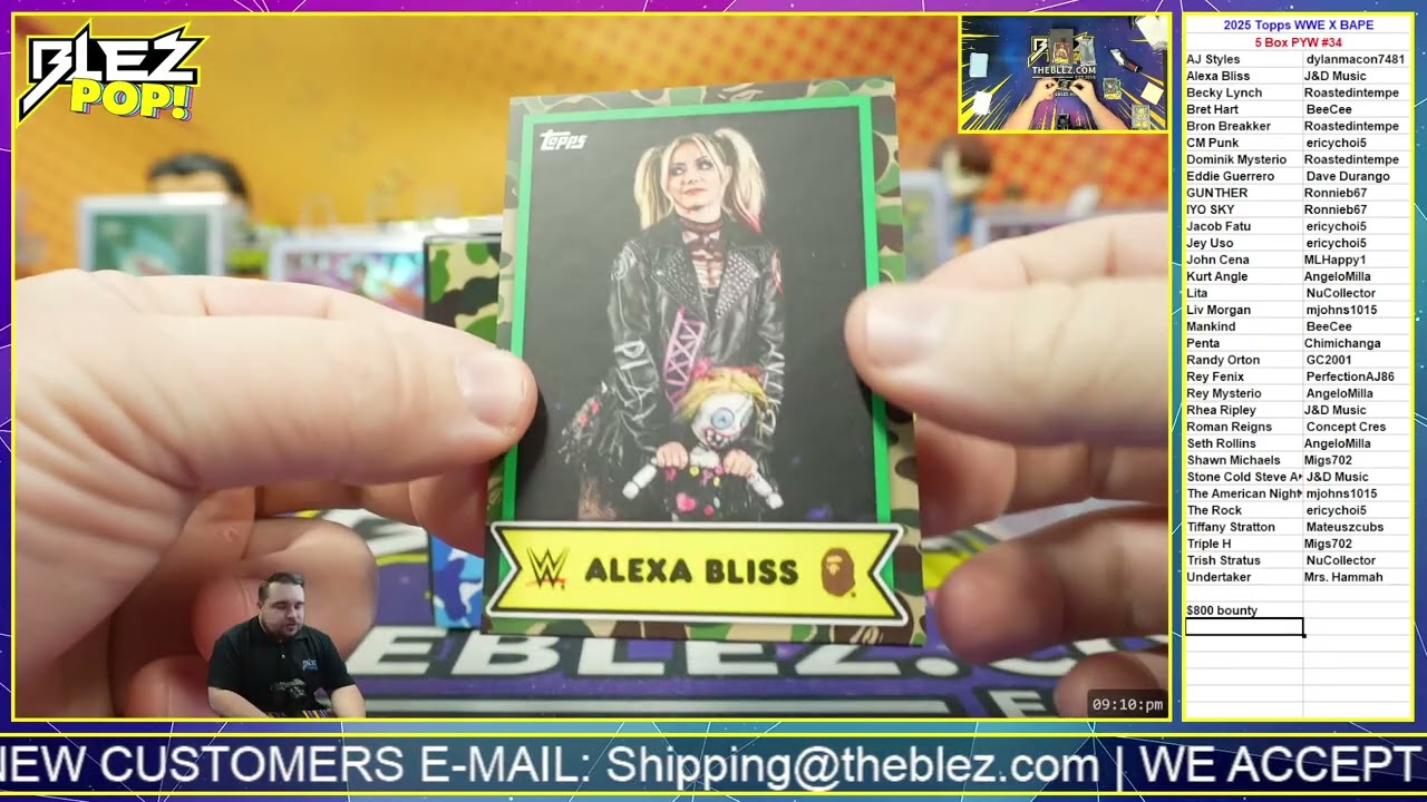 2025 Topps WWE x BAPE 5 Box Pick Your Wrestler #34