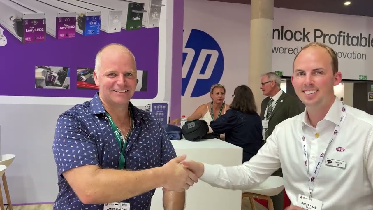 Интервью на Labelexpo Europe между Робертом Рэем из GEW и Джеймсом Мэлоуном из Label Power