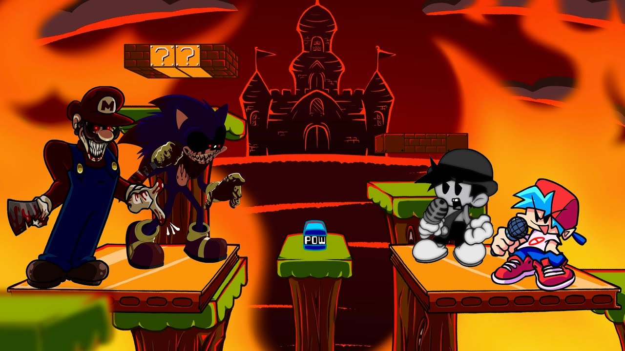 FNF Starman Slaughter But It’s Mario Exe And Sonic Exe vs Boyfriend And W.I Boyfriend