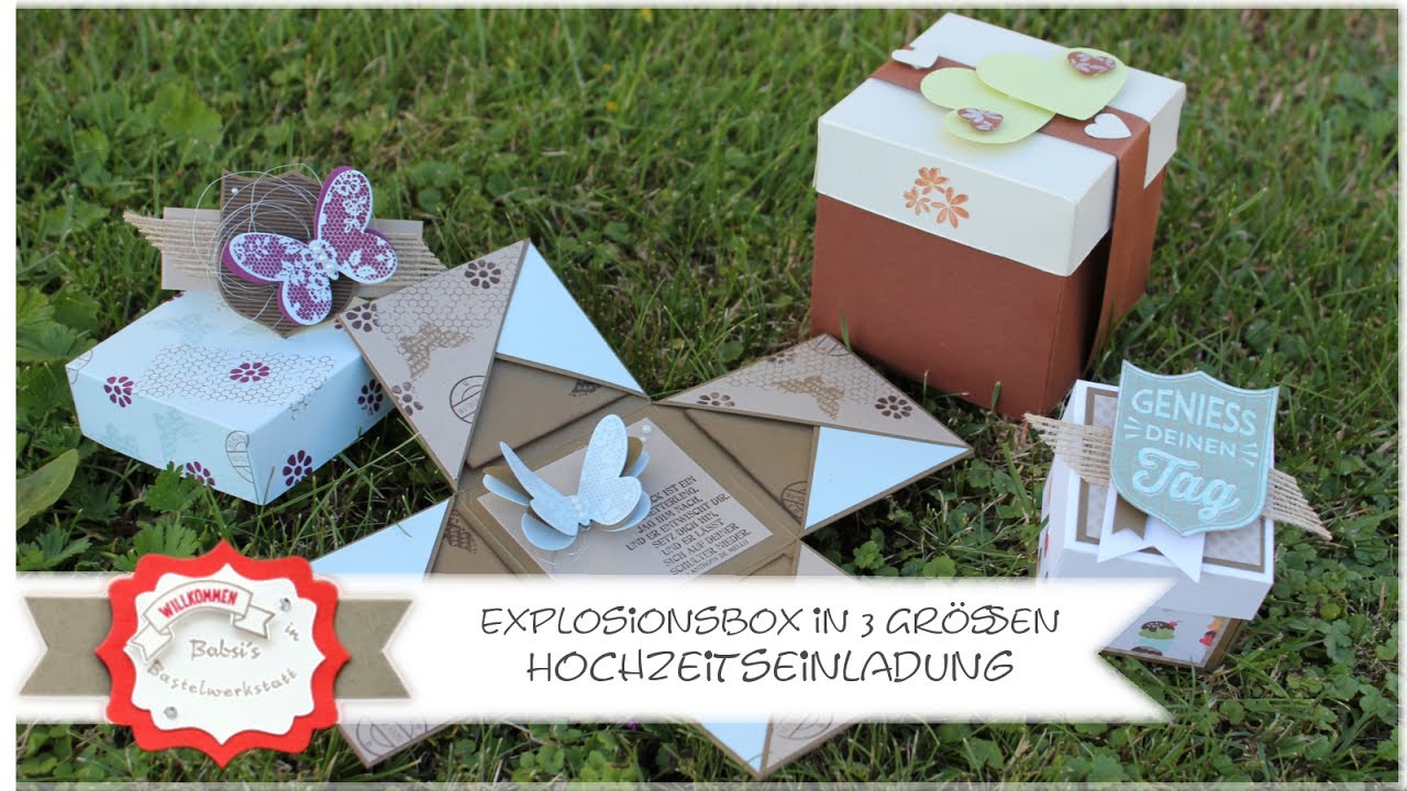 Explosionsbox in 3 Größen Hochzeit - Minibox - Schmetterlingsbox, Stampin´Up! Anleitung